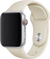 Geschikt voor Apple Watch Bandje 38/40/41mm - Siliconen - Antiekwit M/L