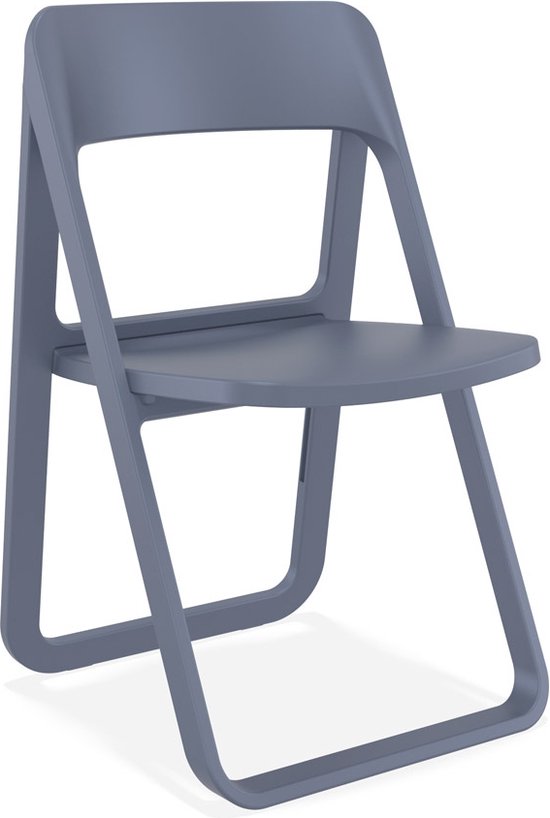 Alterego Chaise pliante 'SLAG' en plastique gris foncé pour usage intérieur/extérieur