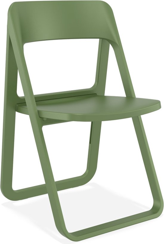 Alterego Opvouwbare stoel 'SLAG' van groene kunststof voor binnen/buiten