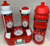 AJAX Lunchset 4 dlg Lunchbox drinkbeker en Pop up beker en melkbaker en Bidon