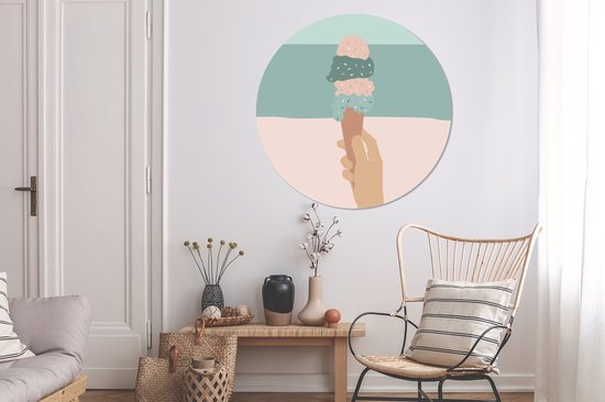 WallCircle - Tableau - Summer Ice Xxl - Multicolore - 120 X 120 Cm