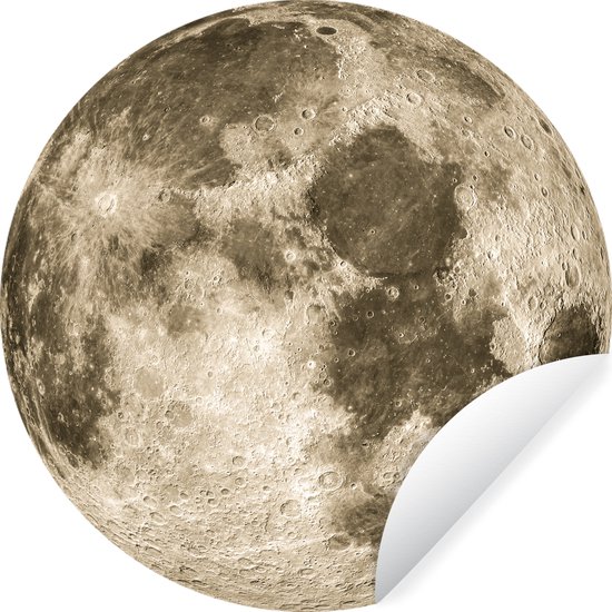 Papier peint Circle - Espace - Lune - Vintage - 100x100 cm - Wall Circle XXL