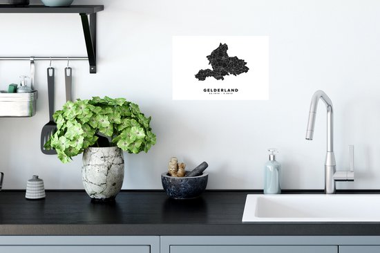 Stickers muraux - Film autocollant - Gueldre - Nederland - Carte - 30x20 cm - Film adhésif - Stickers muraux Chambre d'enfant - Papier peint autocollant