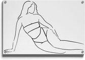 Walljar - Woman Lying - Muurdecoratie - Plexiglas schilderij