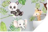 Stickers muraux - Jungle - Feuilles - Animaux - 30x20 cm - Film Adhésif