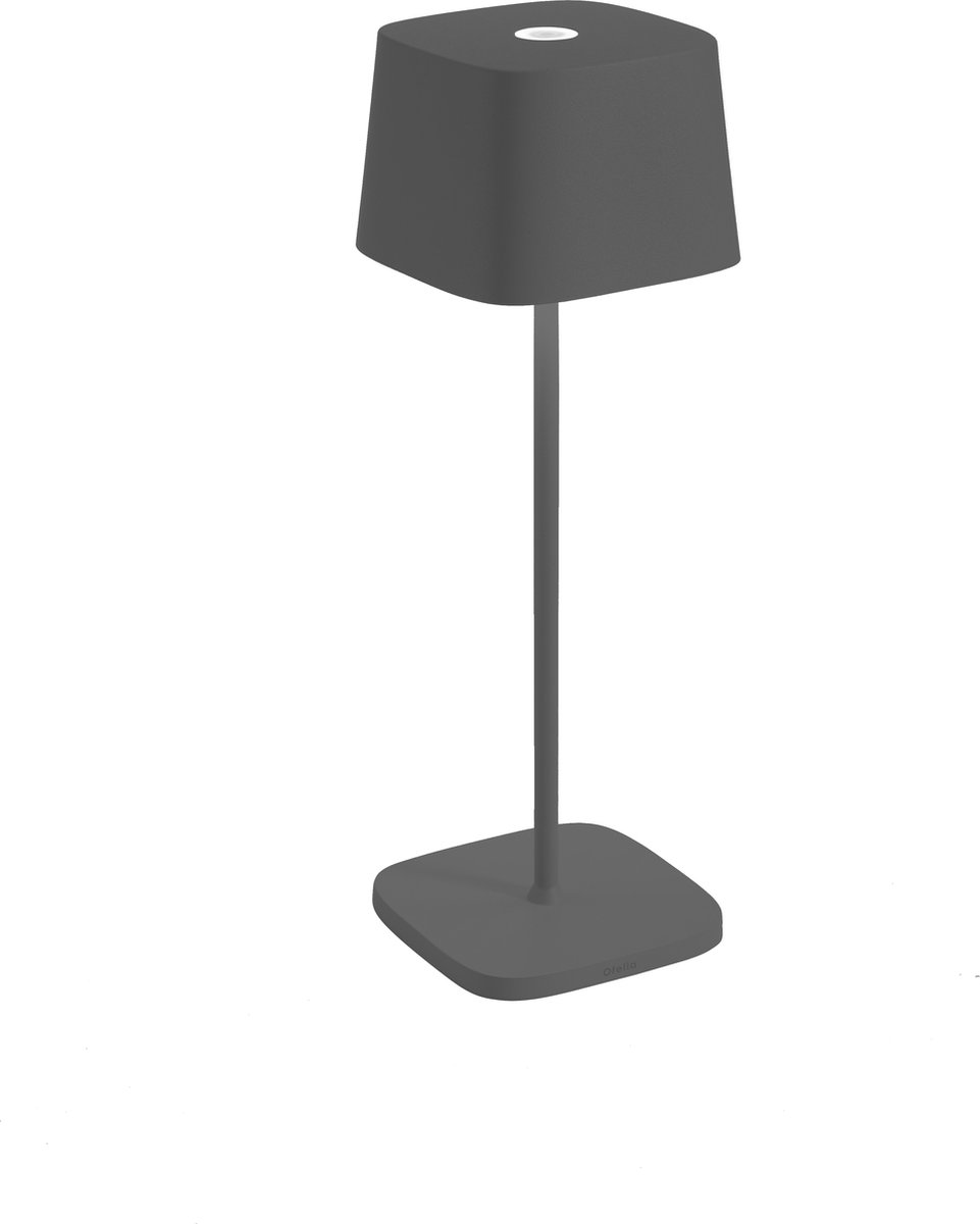 Zafferano - Ofelia MINI - Grijs - H30cm - Ledlamp - Bureaulamp – Tafellamp – Snoerloos – Verplaatsbaar – Duurzaam - Voor binnen en buiten – LED - Dimbaar - 3000K - IP65 Spat Waterdicht - USB oplaadbaar
