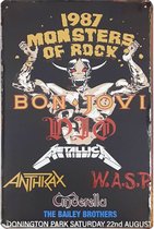 Wandbord Concert Bord - Monsters Of Rock 1987 - Bon Jovi e.a.