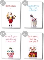 Matriks Cards - Unieke Kerstkaarten en Nieuwjaarskaarten - set van 12 stuks - dubbele kaarten met envelop