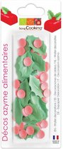 Wafel decoratie papier  Hulst Kerst - Set