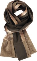 YELIZ YAKAR - Handmade - Luxe unisex sjaal "Castor" - dubbelzijdig - wol / cashmere -tartan- bruin, groen en gemêleerde beige kleuren - designer kleding - kerst sjaal- luxecadeau - kerstcadeau