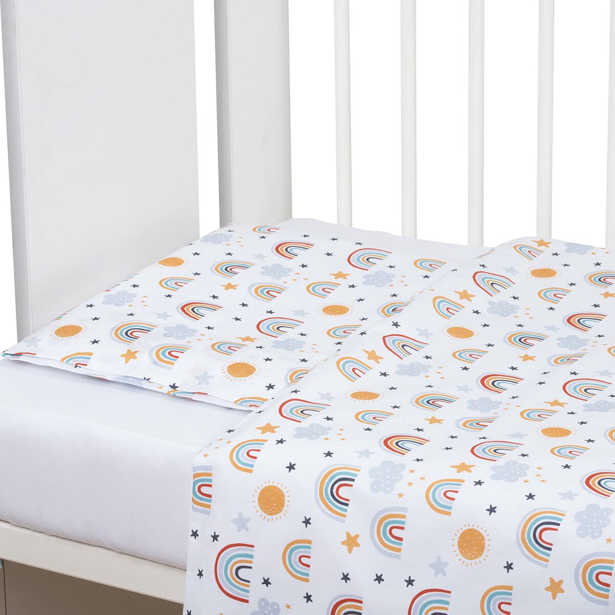 Bubaba 2-delige dekbedovertrek - aankleding voor 60x120 ledikant - Rainbows Bubaba 2-delige dekbedovertrek - aankleding voor 60x120 ledikant - Rainbows