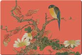 Bekking & Blitz - Placemat - Kunst - Vogels - Aziatische kunst - Album of birds and flowers (rood) - Hu Feitao - Chester Beatty Museum Dublin