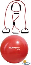 Tunturi - Fitness Set - Tubing Set Rood - Gymball Rood 65 cm