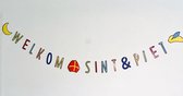 Sinterklaas slinger - welkom - sinterklaasfeest - tekstslinger - welkom sint&piet - jarig - intocht - sinterklaasversiering - Piet - sint - mijter - staf - pietenmuts