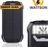 WattSon - Solar Powerbank 26800mah - USB C - Powerbank Zonne Energie - Blauw - Solar Charger - Waterdichte powerbank - Iphone en Samsung - Solar Oplader - Draadloze powerbank