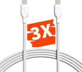 Phreeze 3x USB C naar USB C Kabel - 3 Meter - Type-C - 65W Opladerkabel - 480 MBps Datakabel - Voor S24,S23,S22,S21,S20,Flip,Fold en Tablet A7,A8,A9,S7,S8,S9