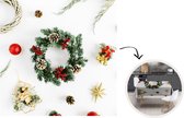 Kerst Tafelkleed - Kerstmis Decoratie - Tafellaken - Winter - Kerst - Krans - 180x180 cm - Kerstmis Versiering
