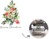 Kerst Tafelkleed - Kerstmis Decoratie - Tafellaken - Kerstboom - Waterverf - Quote - 220x150 cm - Kerstmis Versiering