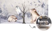 Tafelkleed - Tafellaken - 300x150 cm - Winter - Bos - Dieren - Binnen en Buiten