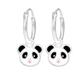 Joy|S - Zilveren Panda bedel oorbellen - oorringen