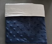 Ledikantdeken - Baby deken - Blauw/wit - 100x140cm - ( handgemaakt Sweet Baby Bedstraw )