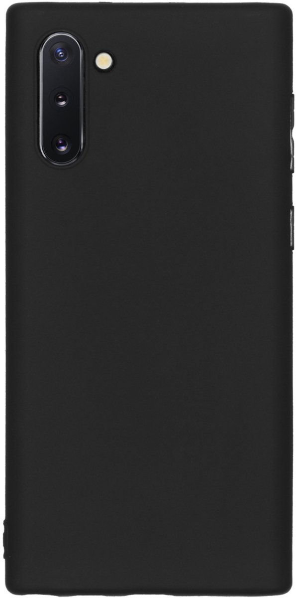 Hoesje Siliconen Geschikt voor Samsung Galaxy Note 10 - Color Backcover - Zwart