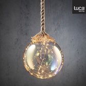 Luca Lighting Bal aan Touw Kerstverlichting met 40 LED Lampjes - H100 x Ø20 cm - Bruin