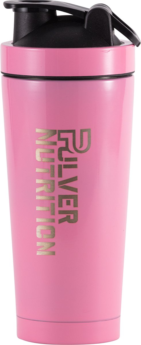 Goedkoopste Pulver - Thermosbeker dubbel geïsoleerd & Premium RVS Shakebeker – Proteïne Shaker – Shake - BPA Vrij – 1000 ml - Roze