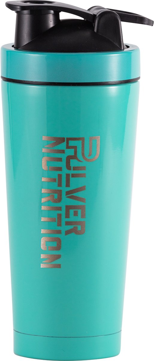 Goedkoopste Pulver - Thermosbeker dubbel geïsoleerd & Premium RVS Shakebeker – Proteïne Shaker – Shake - BPA Vrij – 1000 ml - Blauw