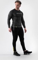 Body & Fit Hero Motion T Shirt - Sportshirt met Lange Mouwen - Fitness Shirt Mannen - Sporttop Heren - Grijs - Maat L