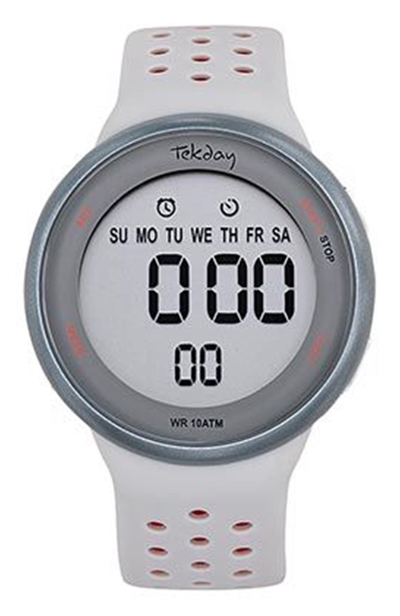 Tekday-Sportief-Digitaal horloge-Grijs-Waterdicht-Silicone band-Fijn draagcomfort