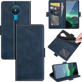 Nokia 1.4 Hoesje - MobyDefend Luxe Wallet Book Case (Sluiting Zijkant) - Blauw - GSM Hoesje - Telefoonhoesje Geschikt Voor Nokia 1.4