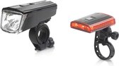 XLC Comp/Titania fietsverlichting - Voordeelset - LED - Accu