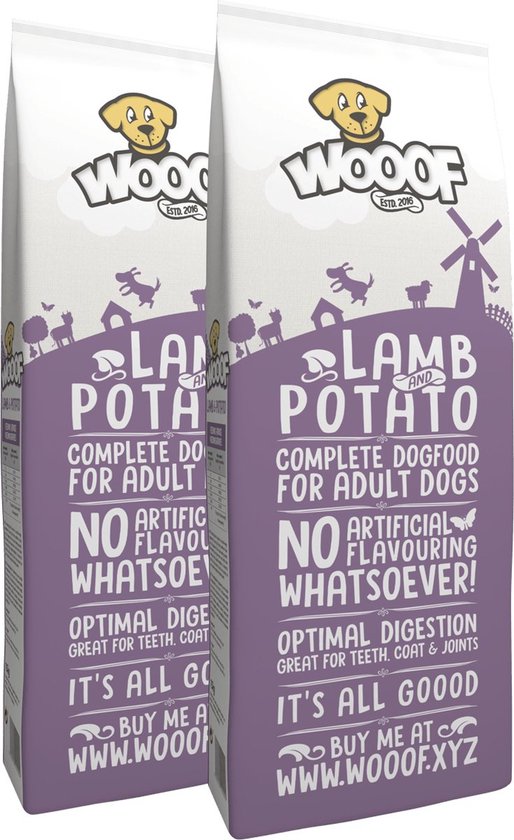 Wooof Geperst Brok Lam En Aardappel 14 kg - Folderacties Hon