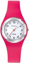 Tekday-Analoog-Kinderhorloge-Silicone band-Hard Roze-Waterdicht