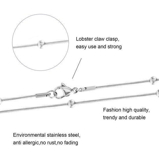 Chaînes AB - Collier - Chaîne en or - Serpent - Boule - Or - Plaqué or - 18K