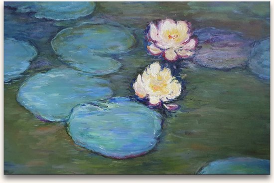 Peinture peinte à la main Huile sur toile - Claude Monet 'Fleurs de lotus à Lourdes'