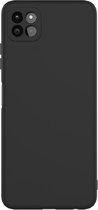 Siliconen back cover case - Geschikt voor Samsung Galaxy A22 5G - TPU hoesje zwart