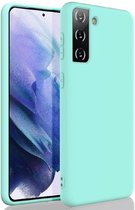Siliconen back cover case - Geschikt voor Samsung Galaxy S21 Plus - TPU hoesje Turquoise