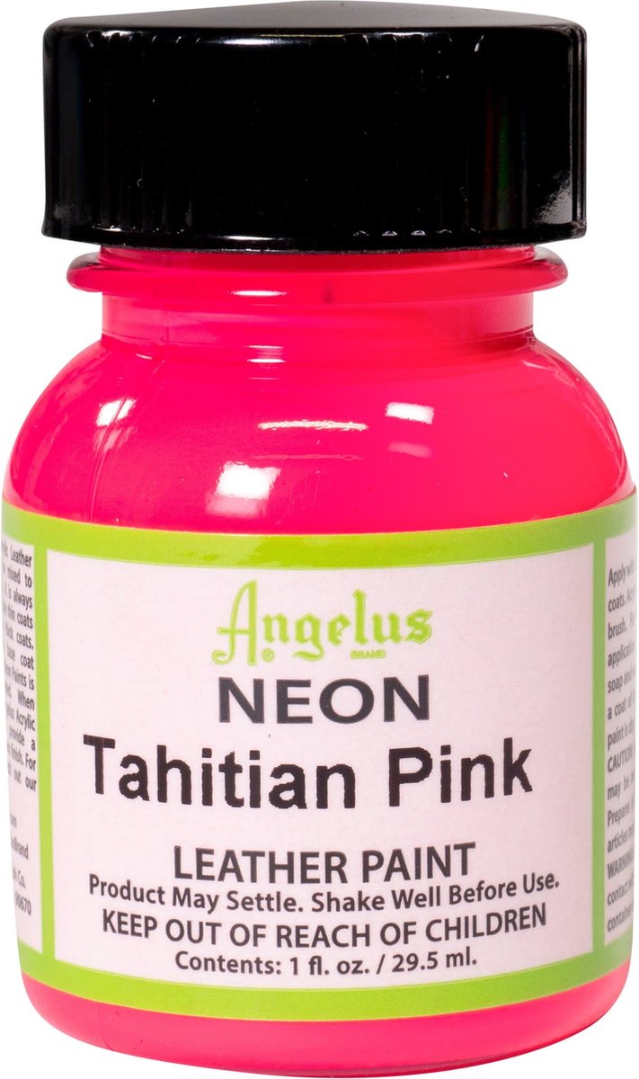 Angelus Leather Acrylic Paint - textielverf voor leren stoffen - acrylbasis - Neon Tahitian Pink - 29,5ml