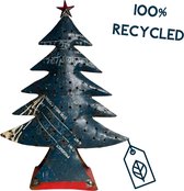 green-goose Kerstboom | 60 x 40 cm | Industrieel | Recycled Metaal | Duurzaam | Blauw