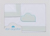 Don Algodon Lakenset Cloud Ledikant Katoen Wit/groen 3-delig