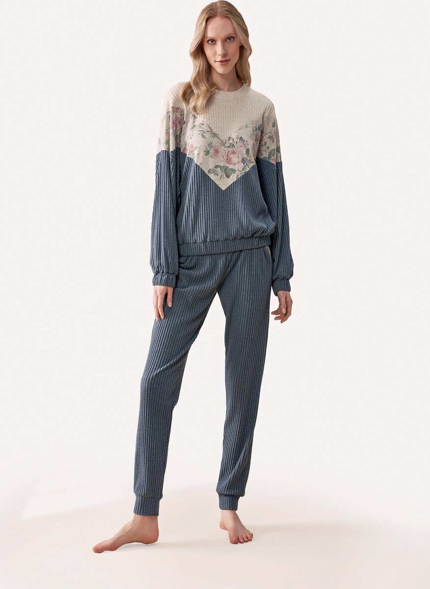Feyza - Pyjama Set Voor Dames, Lange Mouwen - XL