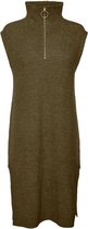 Vero Moda Trui Vmfilene Sl Zip Highneck Long Vest 10255272 Dark Olive/w. Melange Dames Maat - S