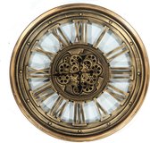 Clock Gear Gold 80 cm diameter - draaiende tandwielen - geluidloos - klok - horloge - industriestijl - industrieel - cadeau - geschenk - relatiegeschenk - kerst - nieuwjaar - origineel – muur