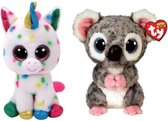 Ty - Knuffel - Beanie Boo's - Harmonie Unicorn & Opal Cat