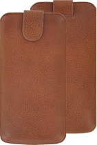 Hoesje iPhone 8 Plus - Hoesje iPhone 7 Plus - Hoesje iPhone 6(s) Plus -Echt Leer - insteek hoesje cover Camel Bruin