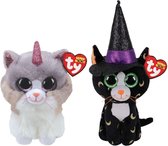 Ty - Knuffel - Beanie Boo's - Asher Cat & Halloween Pandora Cat