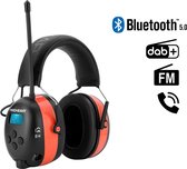 Oorkappen met DAB+ FM RADIO - oorbeschermers met BLUETOOTH - AUX - Bellen- OPLAADBAAR oorkappen - gehoorbescherming - Ergonomisch - Orthopedisch - Gratis Lederen tas