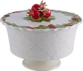 Bordallo Pinheiro Coroa de Natal Snoeppot - Kerst - Wit - Aardewerk - Ø 22,3 cm